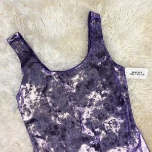 NWT Forever 21 Purple/Gold Velvet Bodycon Dress