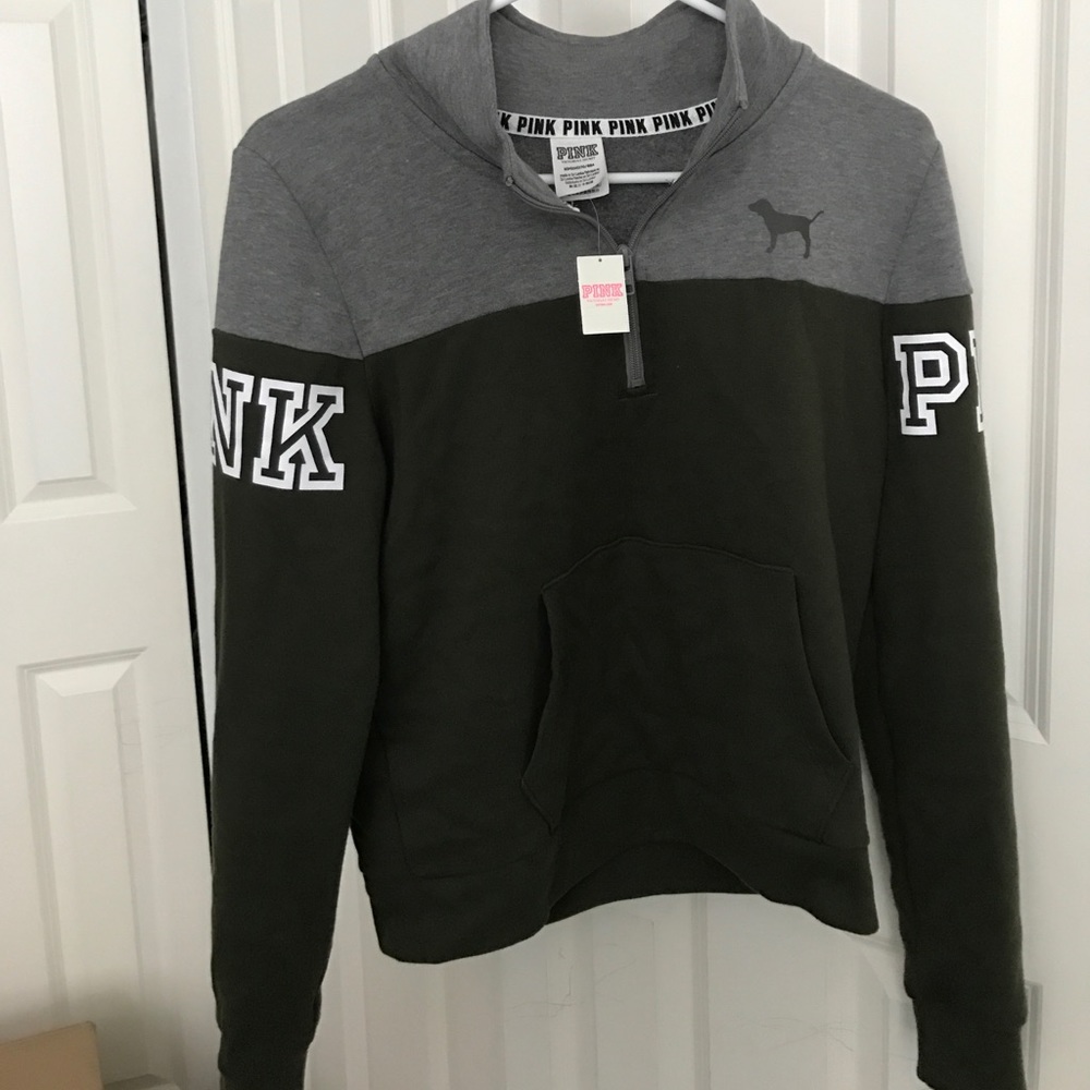 Pink 1/4 zip hoodie