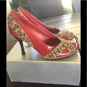 Naughty Monkey Leopard print red heel
