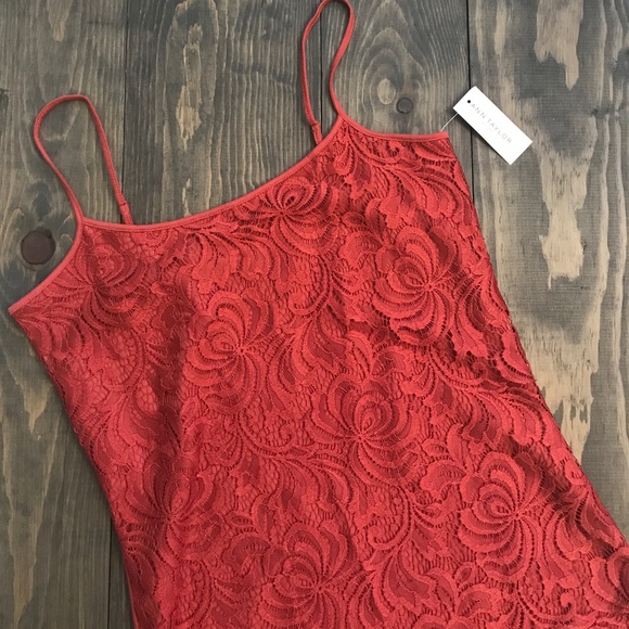 Ann Taylor Burnt Orange Lace Tank - Picture 1 of 5