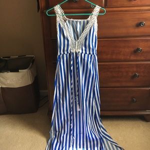 Blue and White Maxi