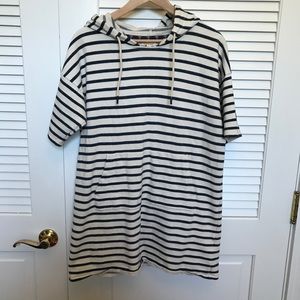 Barbour Terrycloth Navy Striped Tunic Hoodie