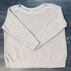 Old Navy Textured Crew Neck Grey Sweater