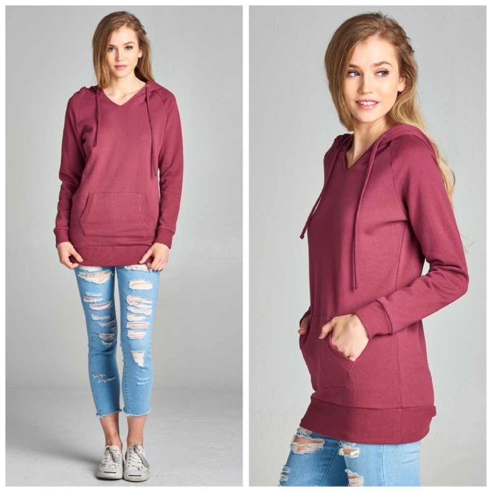 One Small Left! “Darling” Mauve Rose tunic hoodie