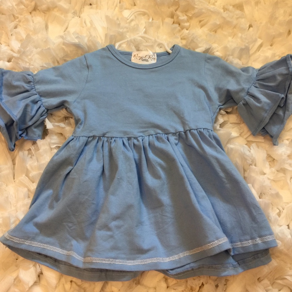3/4 Length Ruffle sleeve Dress- 6 months