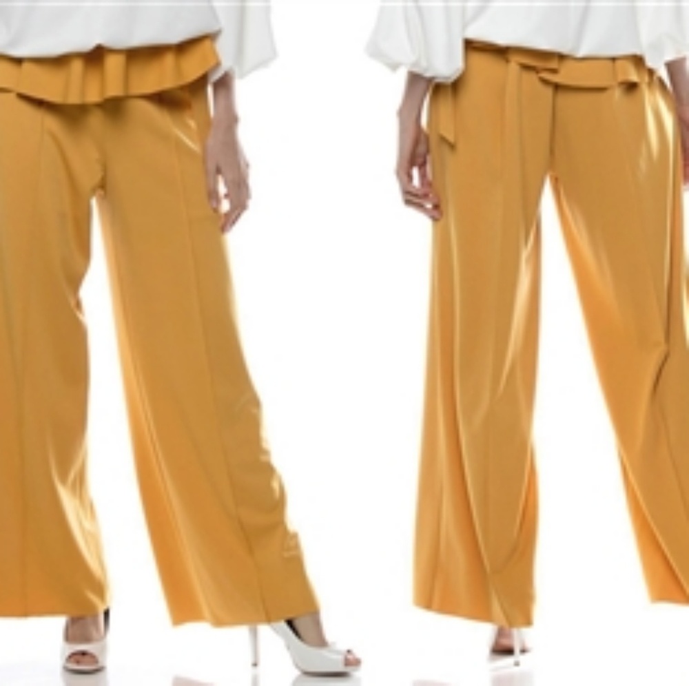 Peplum waist pants