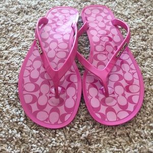 Authentic Coach flip flops.