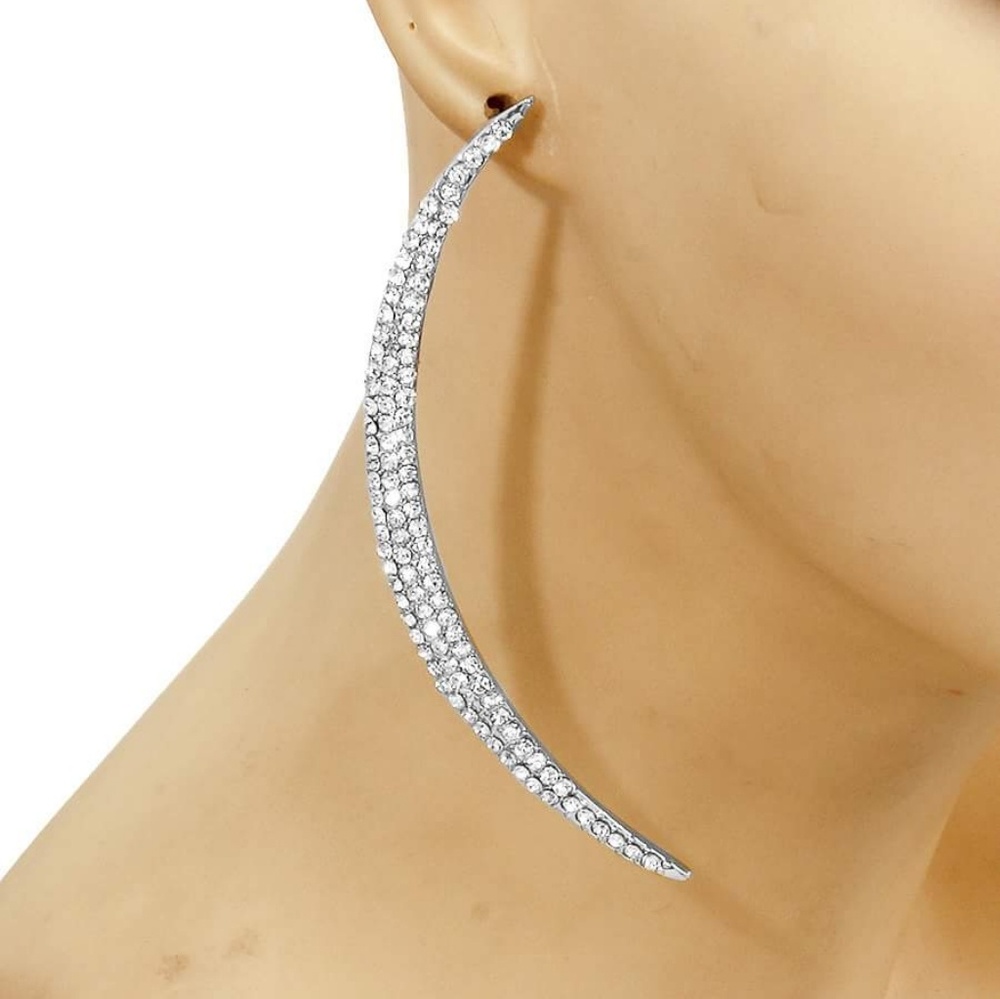Crystal Pave Hook Earrings