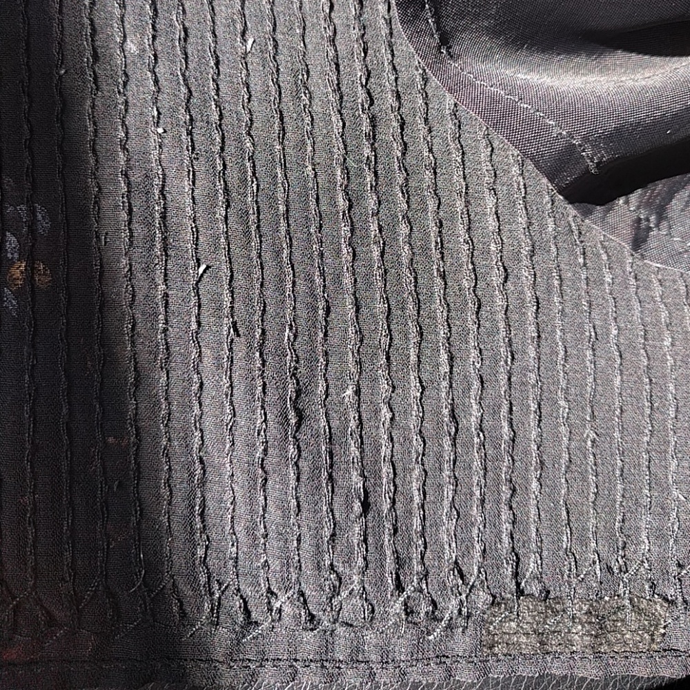 Notice Black Sequin Skirt Satin Trim w Pockets! - Picture 4 of 4