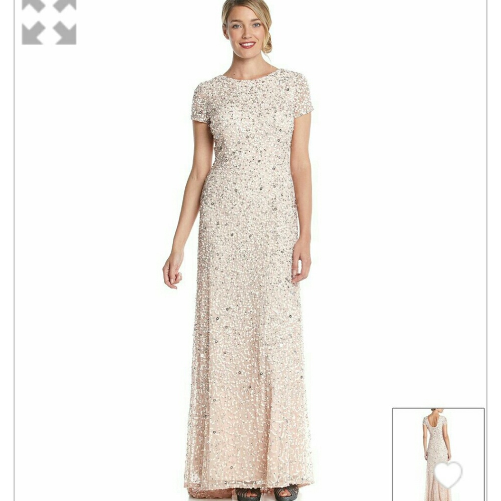 Adrianna Papell Blush Beaded Gown 091874600