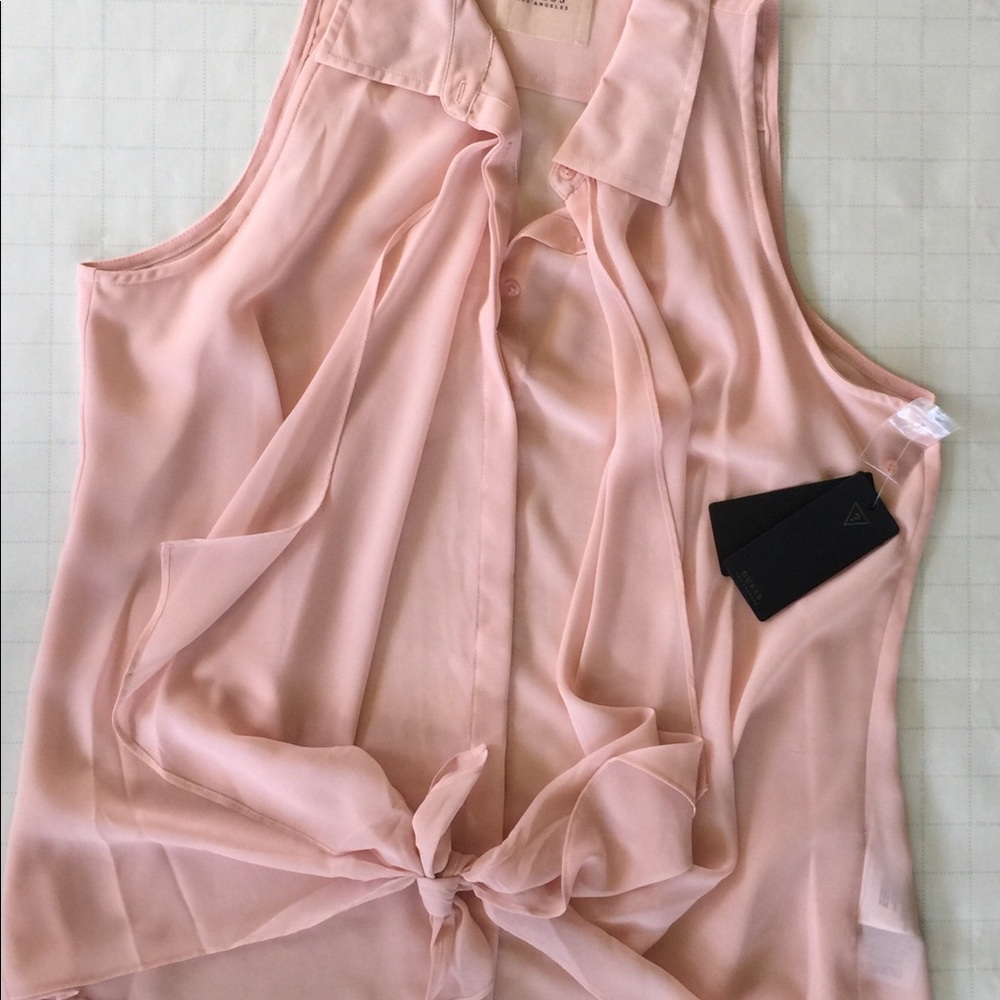 GUESS Pink Sheer top