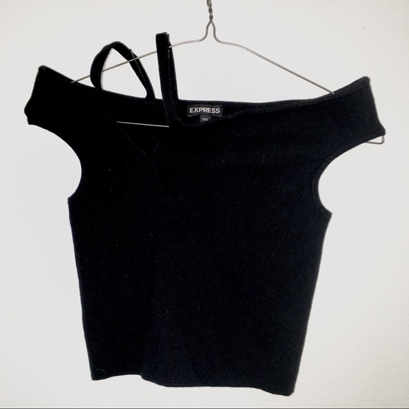 NWOT EXPRESS Asymmetric Off the Shoulder Tank  Top - Picture 2 of 3