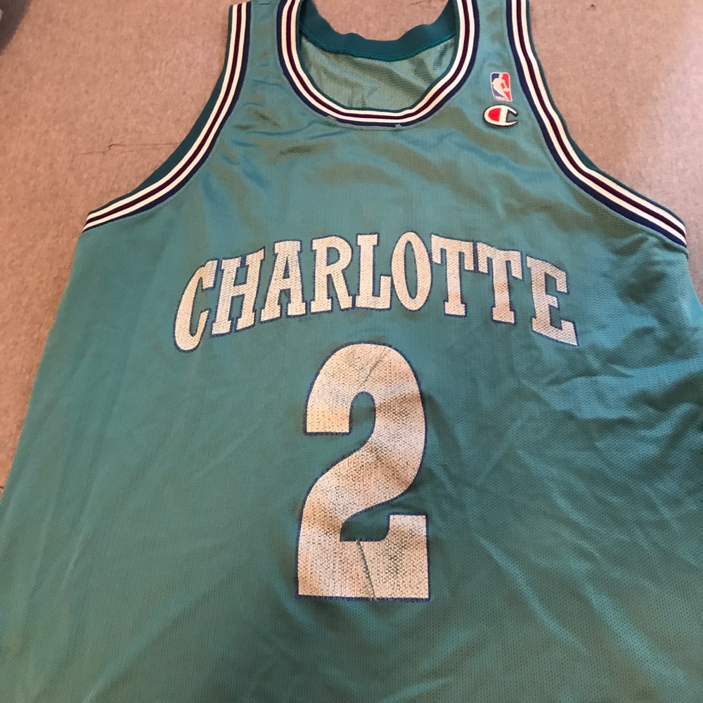 90's Champion Larry Johnson Hornets Jersey