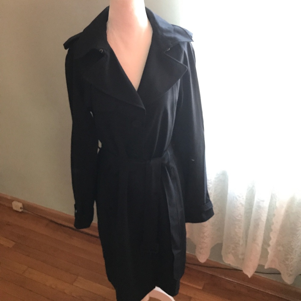 Lands End Women's Black Trench Coat