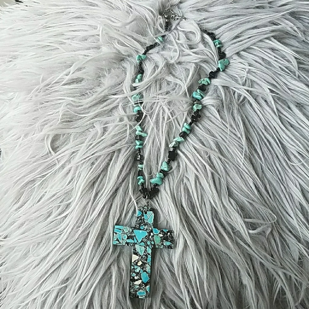 Blue Cross Necklace
