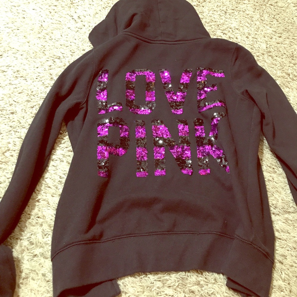 Victoria secret black zip up hoodie