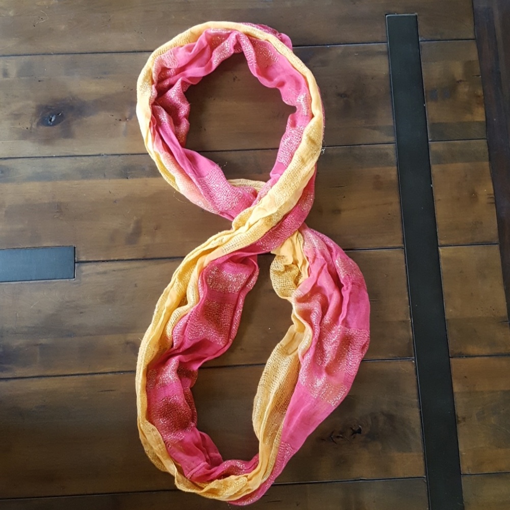 Pink and Orange Infinity Scarf