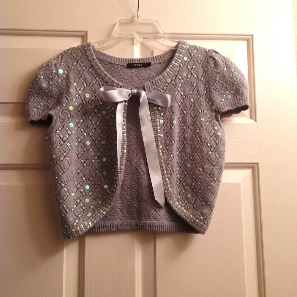 Like new! Sparkle holiday shirt-sleeve cover up