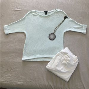 H&M soft mint 3/4 sleeve sweater H&M soft mint 3/4 sleeve sweater