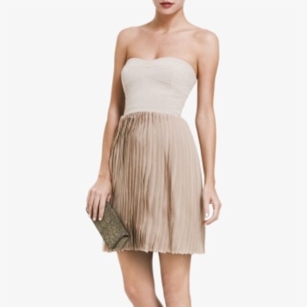 Stunning BCBG nude bustier dress