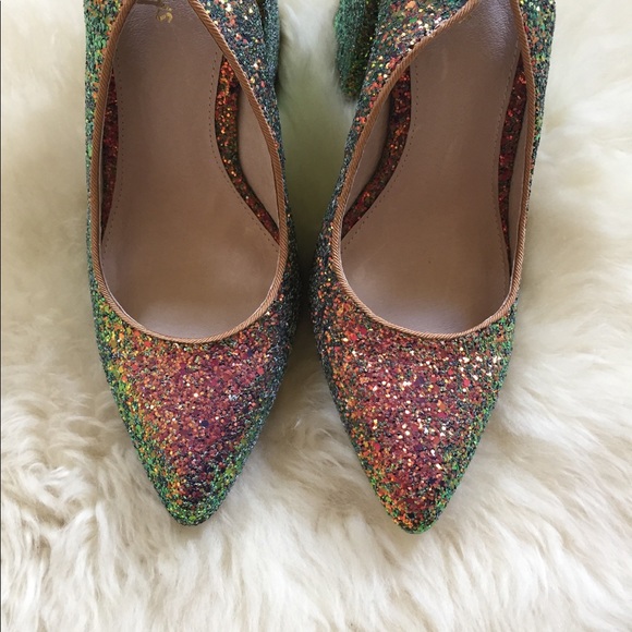 Shellys London Gold Glitter Chester Slingback Pump - Picture 5 of 8