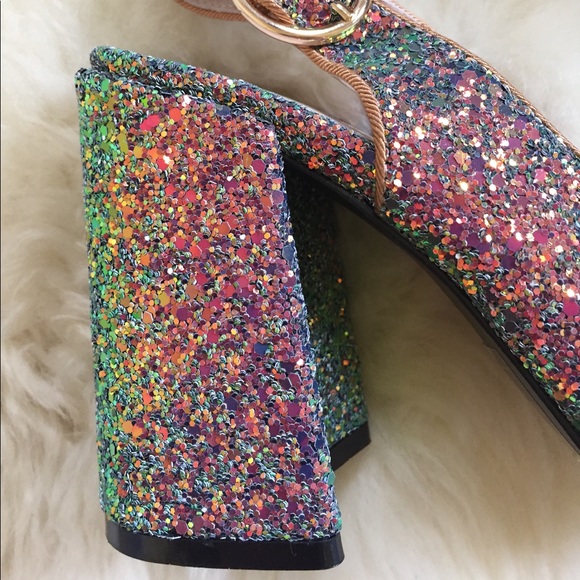 Shellys London Gold Glitter Chester Slingback Pump - Picture 7 of 8