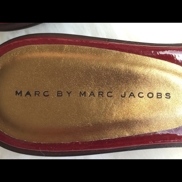 Marc Jacobs ruby red slides Sz 8.5. Worn once - Picture 5 of 8
