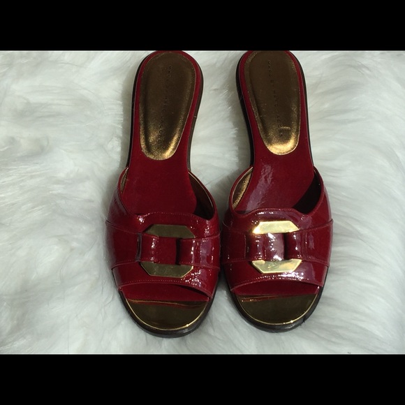 Marc Jacobs ruby red slides Sz 8.5. Worn once - Picture 8 of 8