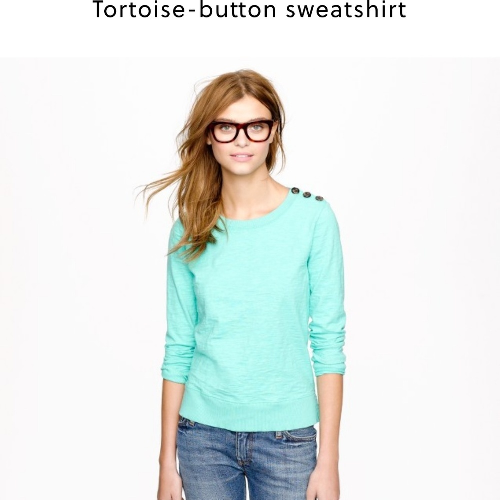 J crew tortoise button sweatshirt size medium.
