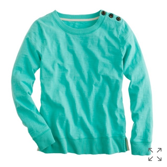 J crew tortoise button sweatshirt size medium. - Picture 2 of 3