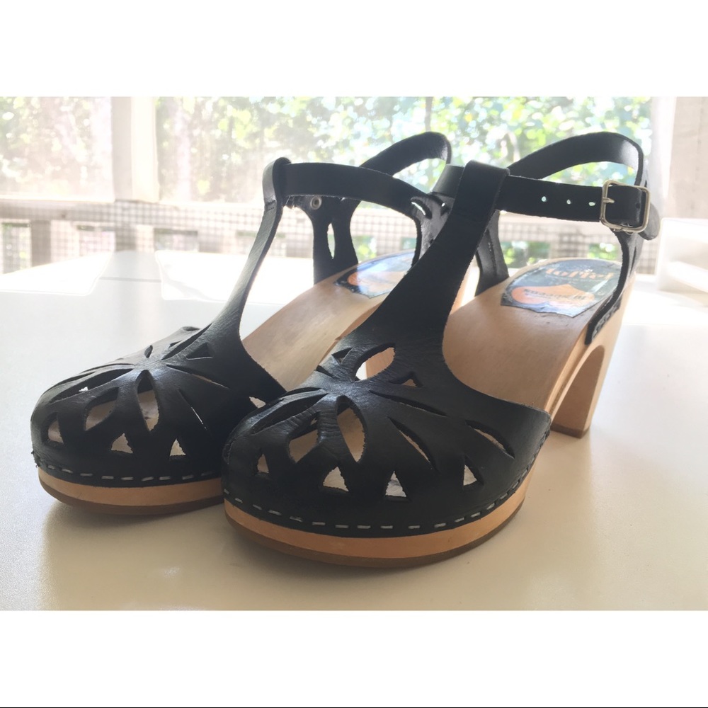 Swedish Hasbeen Lacy Clogs in "Super High"