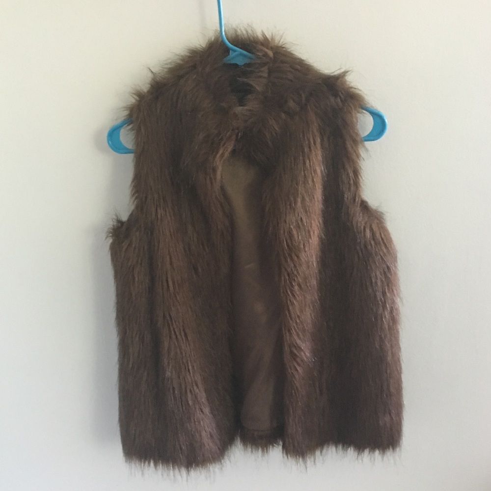 Brown fur vest