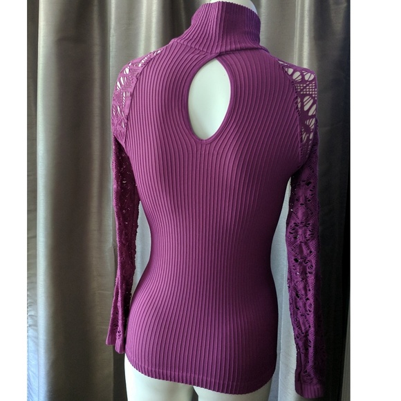 Free People Rib and Lace Turtleneck - Picture 3 of 5