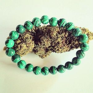 MALACHITE BRACELET UNISEX CUSTOM FITTED HEALING