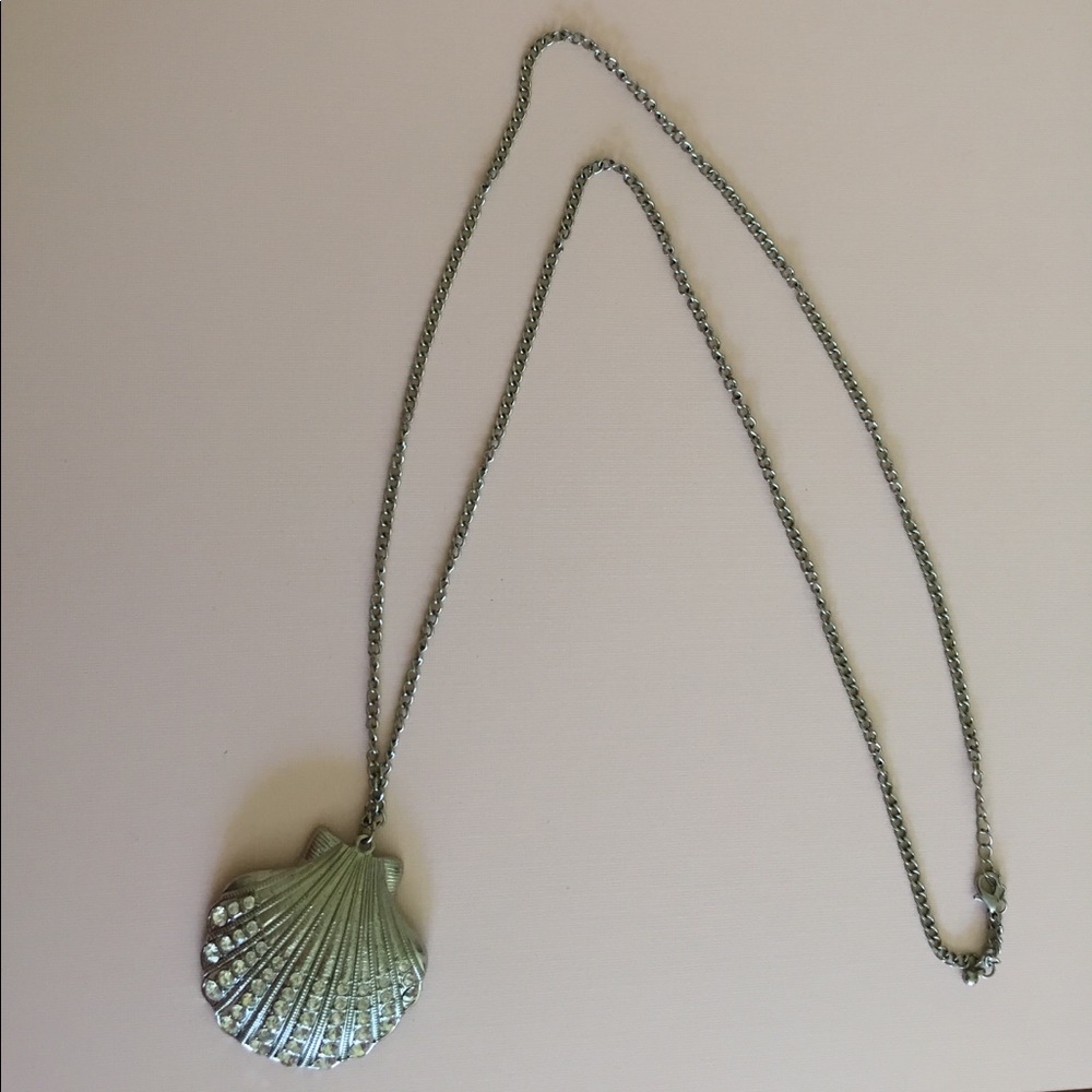 2/$10 EUC shell CZ long necklace