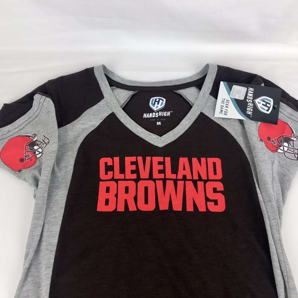 Cleveland Browns Hands High Women's V-Neck Tee