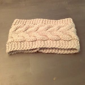 Grey cable knit head band