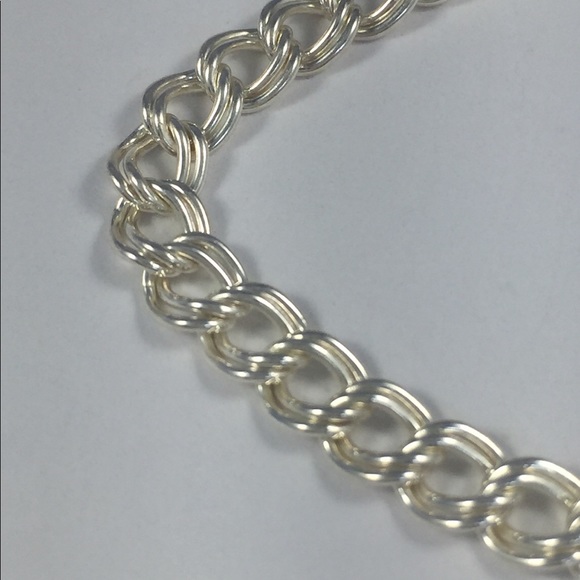 NWT Sterling bracelet .925 7" charm double link - Picture 5 of 5