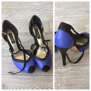 White House Black Market Blue & Black Heels.
