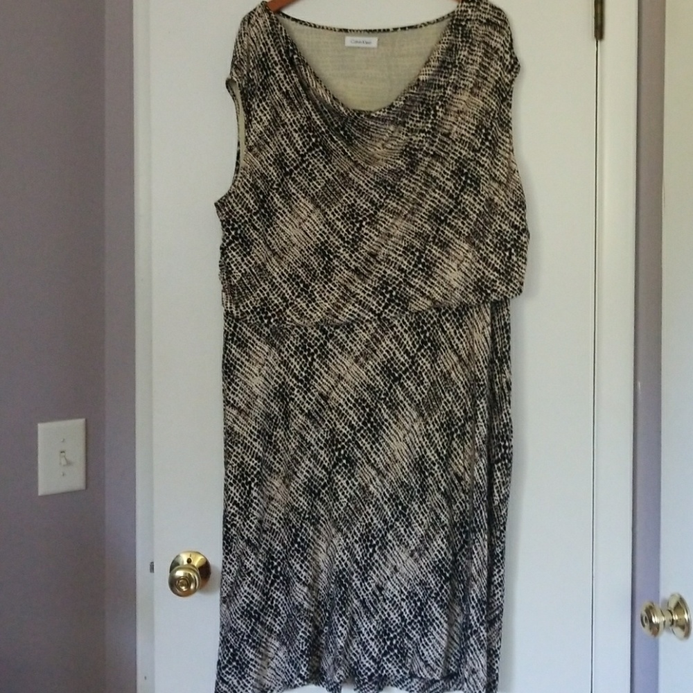 Calvin Klein Sleeveless Animal Print Dress EUC