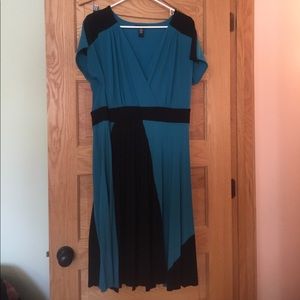 Plus size contemporary dress with pleats