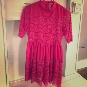 Pink lace tunic top