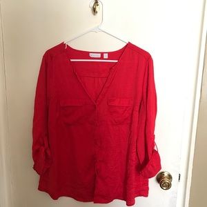 New York & Company red button up blouse