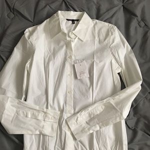 Victoria Secret White Button Up with Lace Thong