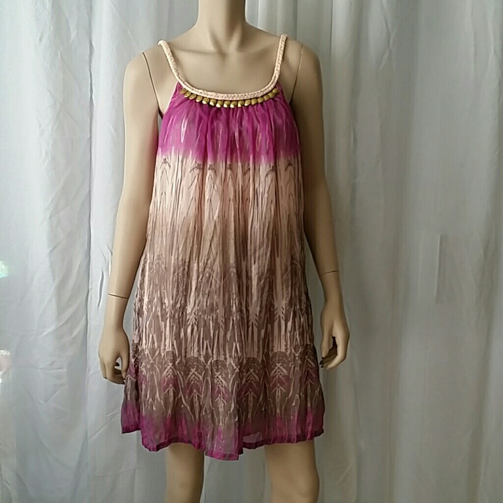 H&M Gold tone Stud Braided Strap Coctail Dress