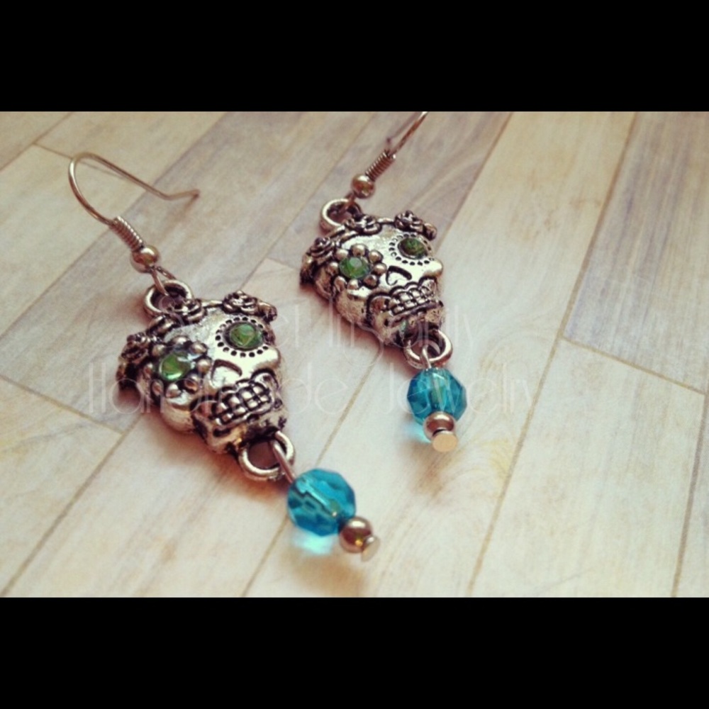 Sugar skull earrings. NWOT