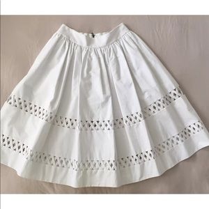Alice + Olivia Morina Lattice Trim Cotton Skirt