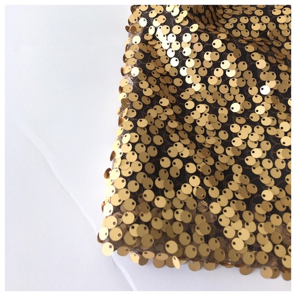 Nanette Lepore Black Gold Sequin Fray Trim Dress - Picture 7 of 8