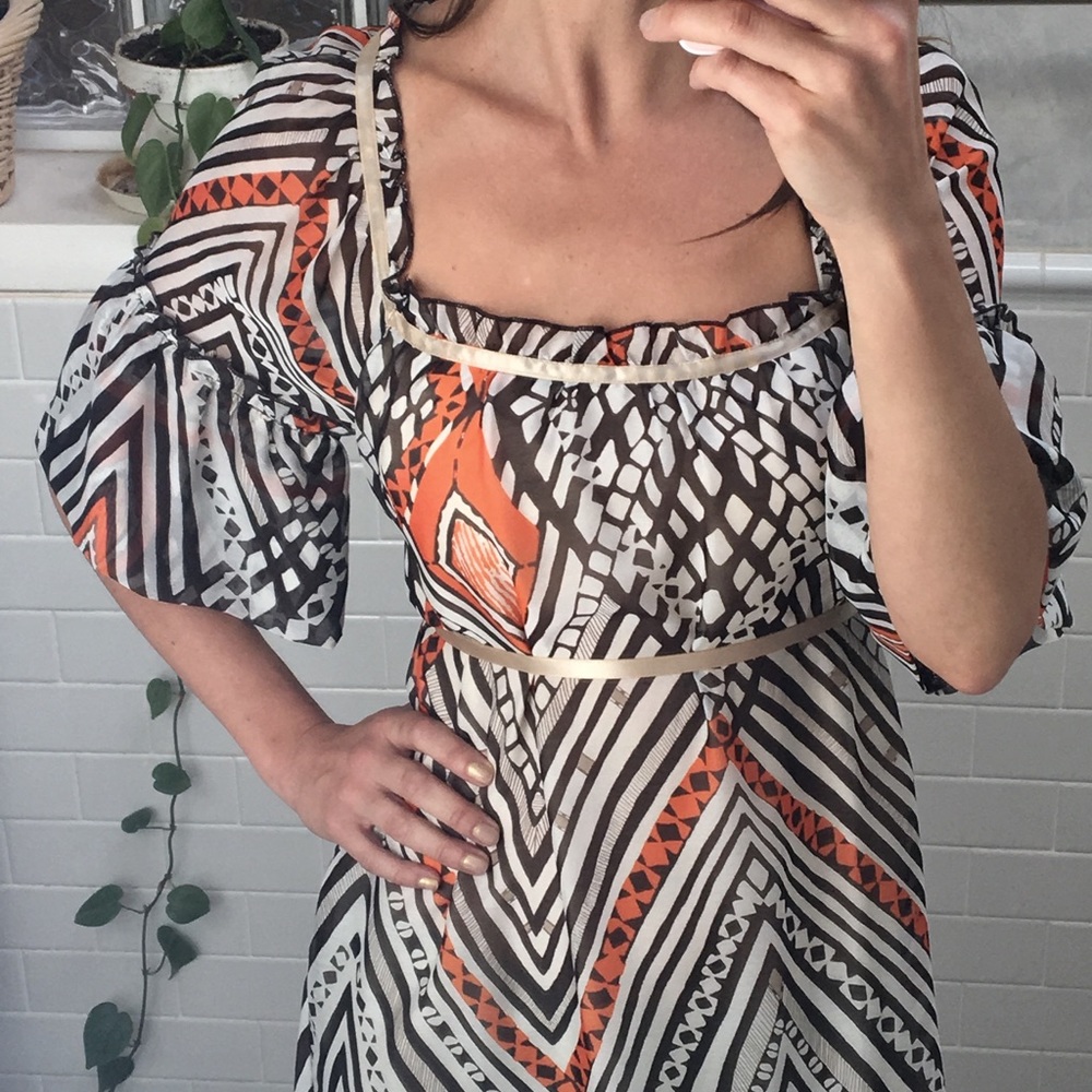 Worn Twice! Abstract Print Boho Classy Dress