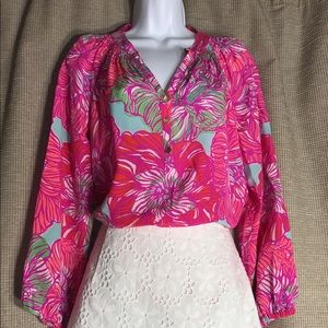 NWOT Lilly Pulitzer Elsa Silk Blouse - Small